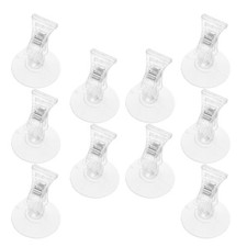 25Pcs Clear Plastic Merchandise Sign Holder Clips Suction Cup for Retail Use
