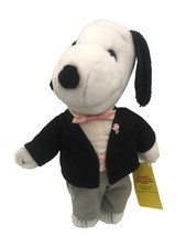 PEANUTS SNOOPY Pl&uuml;schtier Br&auml;utigam Anzug Figur vintage Sammler Rarit&auml;t Hund