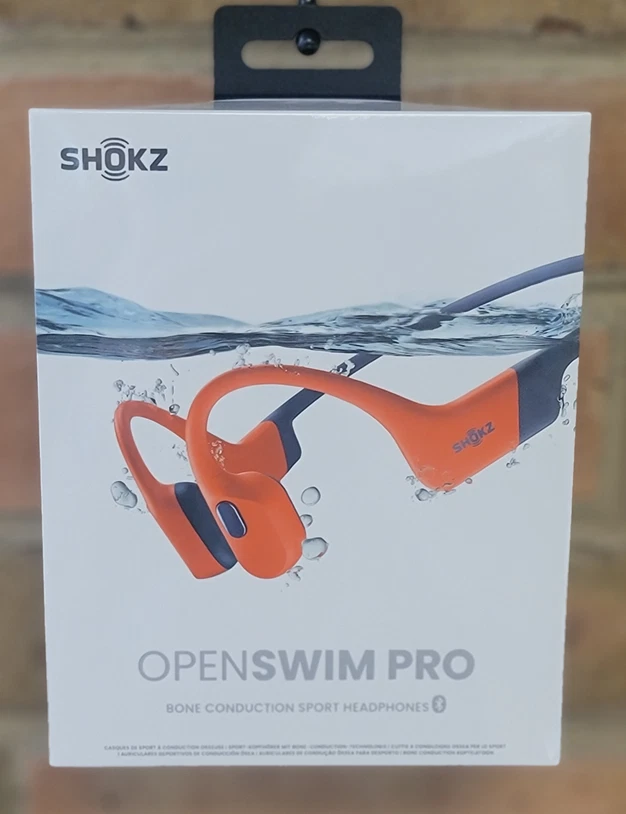 New Shokz OpenSwim Pro Bone Conduction Sport Headphones RED, Bluetooth + 32GB
