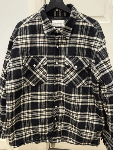 Noon Goons Classic Quilted Flannel Overshirt Black/White