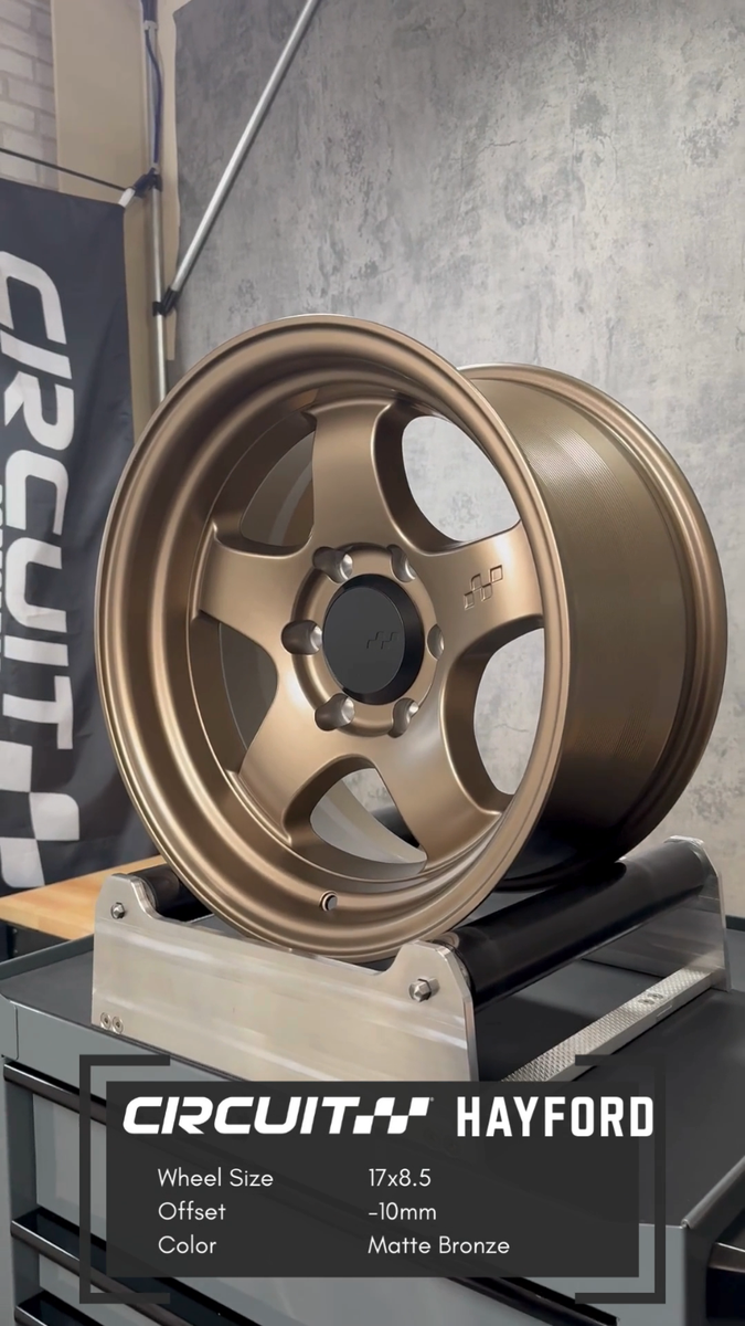 4 CIRCUIT HAYFORD 17x8.5 6x139.7 -10 BRONZE WHEELS FIT TOYOTA