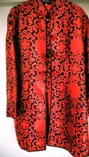 Chinese Jacket Long Sleeves Mandarin Collar IANYGI Size 16 Silky 