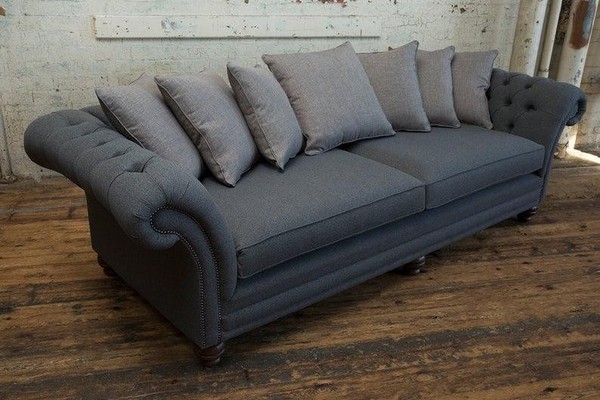 Xxl Big Sofa 4 Sitzer Couch Chesterfield Polster Sitz Garnitur Stoff Textil Neu-image
