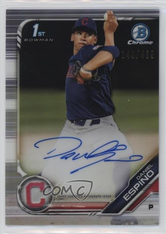 2019 Bowman Draft Chrome Pick Refractor 140/499 Daniel Espino #CDA-DE Auto 10yf
