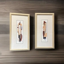 Vintage 1960s Abstract Signed Lithograph Set 2 Of 4 The Other Side Alfred Gockel