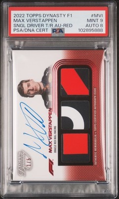 2022 RED #MVI MAX VERSTAPPEN 1/5 PSA 9 AUTO 8
