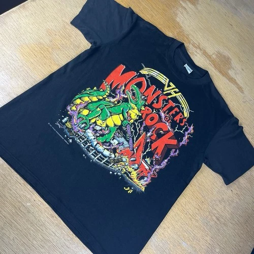80s VAN HALEN MONSTERS OF ROCK TOUR METAL Faded Gra 1980s vintage concert t-shirt, vintage, single stitch, B+ condition