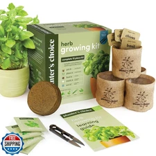Planters' Choice Indoor Herb Garden Starter Kit - Coolest Gifts for Women - B