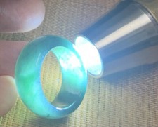 Video Certified Green Natural A Jadeite Jade Circle Ring NO. 7.5  418246