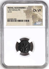 Troas ALEXANDRIA   3rd Century BC  AE16   NGC Ch VF