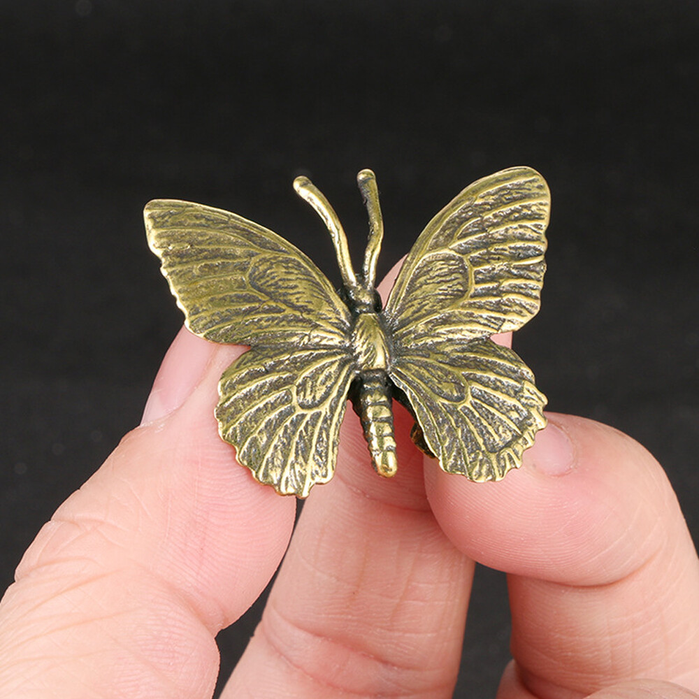 Brass Butterfly Figurine Small Statue Animal Figurines Toys House Decoration US