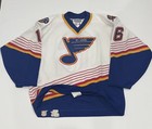 BRETT HULL SIGNED AUTHENTIC STARTER CENTER ICE BLUES JERSEY IMPERFECT JSA COA — photo 3