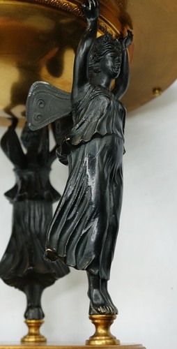 AMAZING French 19th Century Bronze and Marble 3 Fairy Figural Stand Centerpiece - Picture 14 of 21