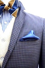  95 Bloomingdales Men'S Handkerchief Blue Solid Stripe Dress Silk Pocket Square