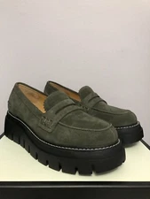 J/SLIDES Suede Tyler Platform Penny Loafers Chunky Lug Sole Pull-On Shoes **8.5