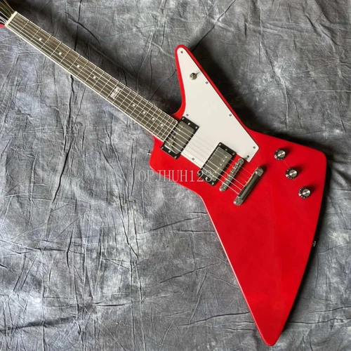 Red 120th Limited Edition Explorer Electric Guitar 6String Solid Chrome Hardware