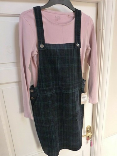 Ladies Navy/Jade Checked Corderoy 