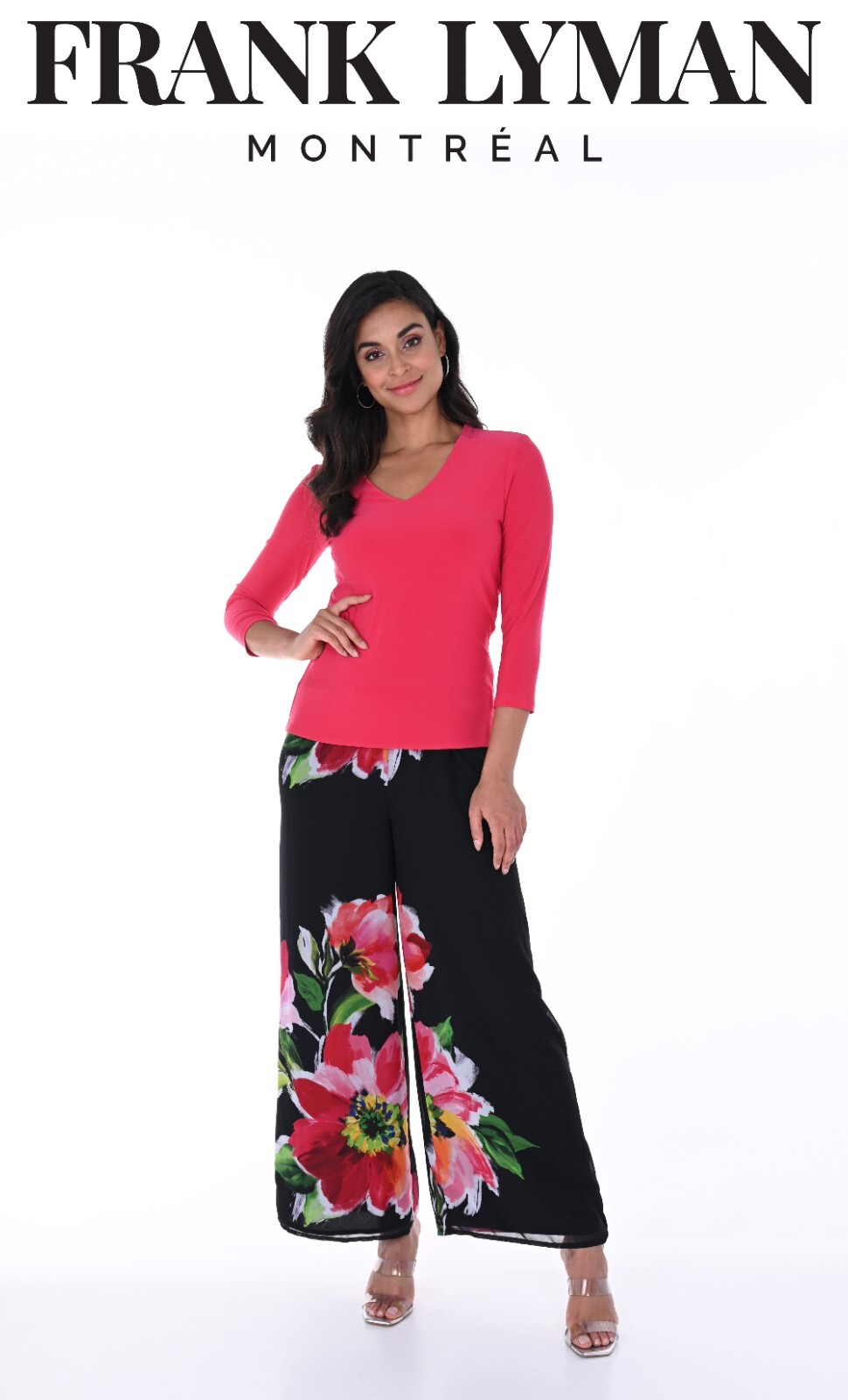 frank-lyman-236187-uk-size-10-black-multi-floral-trousers-original