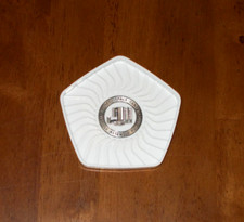 RARE VINTAGE '76 KENNEDY SPACE CENTER KSC APOLLO SATURN V NASA VAB WHITE COASTER