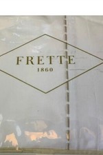 Frette Pinstripe Embroidery QUEEN Sheet Set, Milk/Savage/ Beige, 895- Display