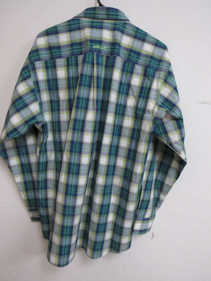 NWT Ariat Pro Bailey Long Sleeve Jelly Bean Plaid Classic Fit Shirt