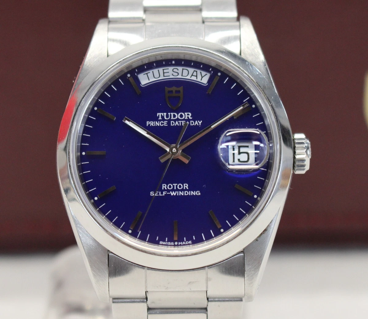 TUDOR Prince Automatic Watch REF 76200 RARE BLUE DIAL BOX CARD