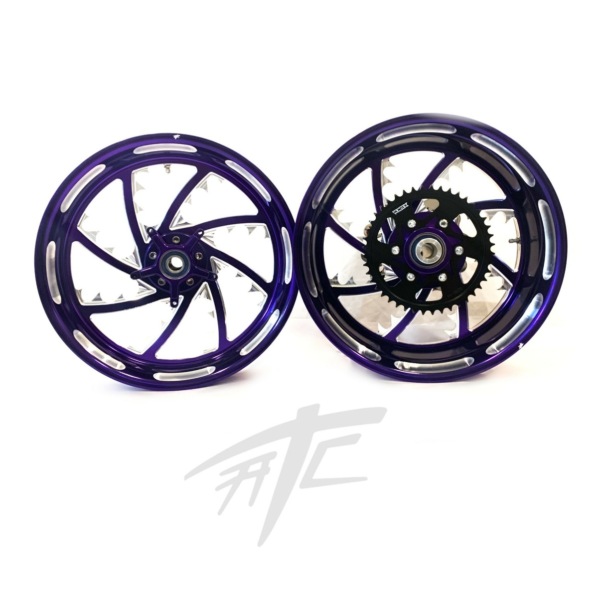 はなびす　1014 NINJA 360 FAT TIRE ILLUSION PURPLE CONTRAST PIRANHA WHEELS