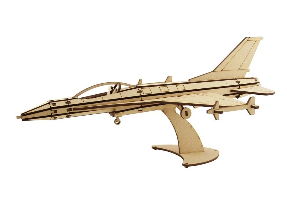 Rompecabezas de madera para aviones de combate 3D F-16, juguete educativo hágalo usted mismo Foto 2 de 4