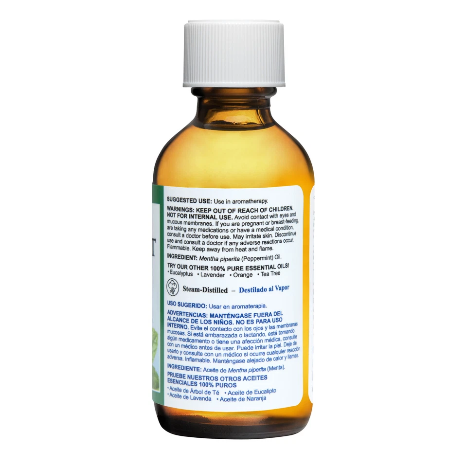 De La Cruz Pure Peppermint Essential Oil 2 fl. oz. / bottled in USA  (2 BOTTLES) - Image 2 of 4