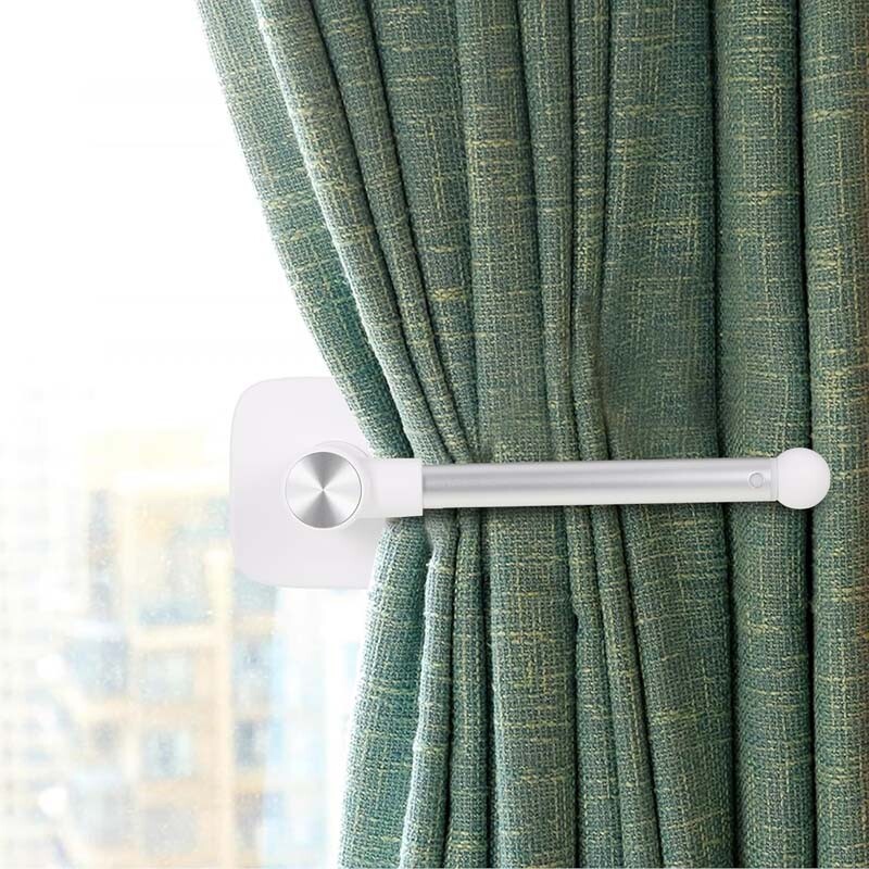 2PCS Curtain Holdbacks Self Adhesive Curtain Holders Retractable and