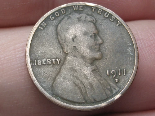 1911 D Lincoln Cent Wheat Penny- Denver, Good/VG Details