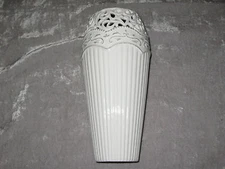Royal Lace Collection 8" Shiny White Vase Porcelain Flowers Bouquet NEW!