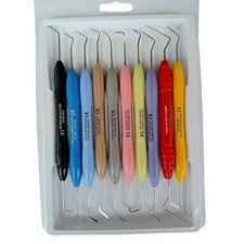 LM Arte Composite Filling Instruments Set - 10 Pcs Silicone Handle Dental Tools