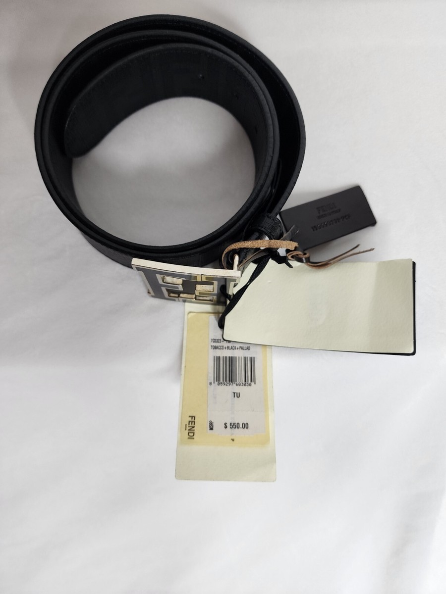 【FENDI】BELT◆7C0536ATVV FF Squared Belt Leather Black | Fendi