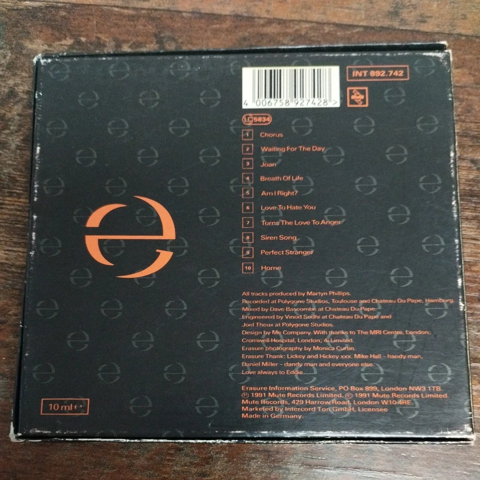 Erasure - Chorus CD Album + Box - Bild 2 von 2