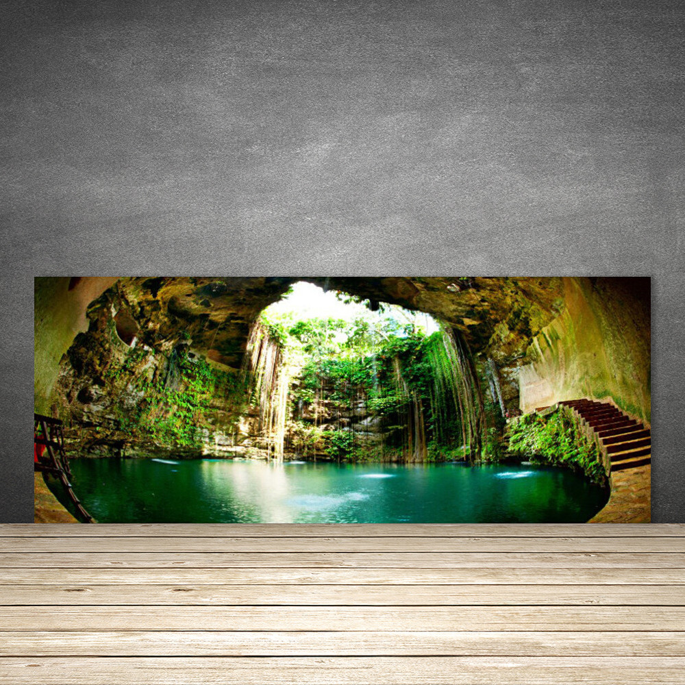 Crédence de cuisine en verre panneau mural 125x50 fond de hotte cascade