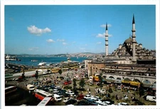 Blue Mosque and Eminonu, Istanbul, Turkey Postcard