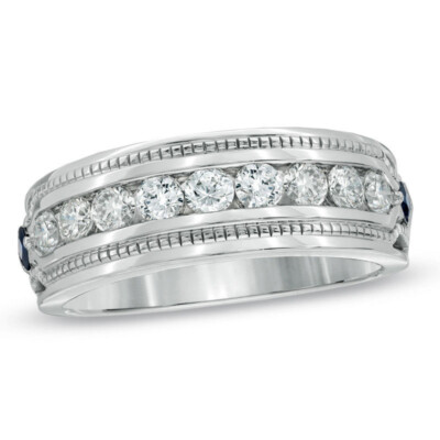 1Ct White Round Channel Set Men's Engagement Wedding Ring In 925 Sterling Silver