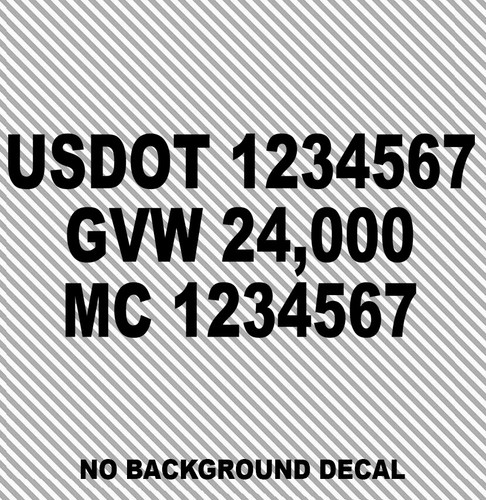 USDOT MC GVW Truck Decals Set of 2 Custom US DOT Number Lettering Tractor Semi 3 - 第 3/7 張圖片
