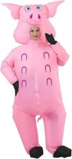Inflatable Pig Costume Halloween Costume Fancy Dress Pink Pig Costume Adult 1pcs