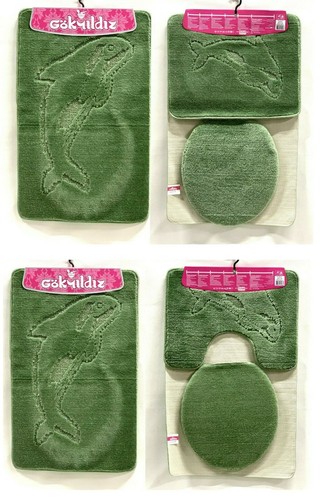 Badgarnitur Badteppich Badezimmergarnitur 3Teilig Set 85 x 55 cm