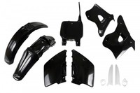 Kunststoff Verkleidung Kit Full Kawasaki KX 125 - 250 1996 - 1998 Ufo Schwarz
