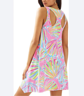Lilly Pulitzer Montery Dress Womens Size Xs Print Pink Summer Resort Beach