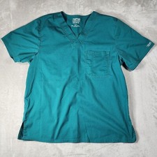 Cherokee Core Stretch Scrub Top Womens M Green Medical Doctor Nurse Dentist Tech