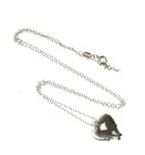 925 sterling silver rose diamond .01ct Love Birds Heart pendant 18" necklace — photo 7