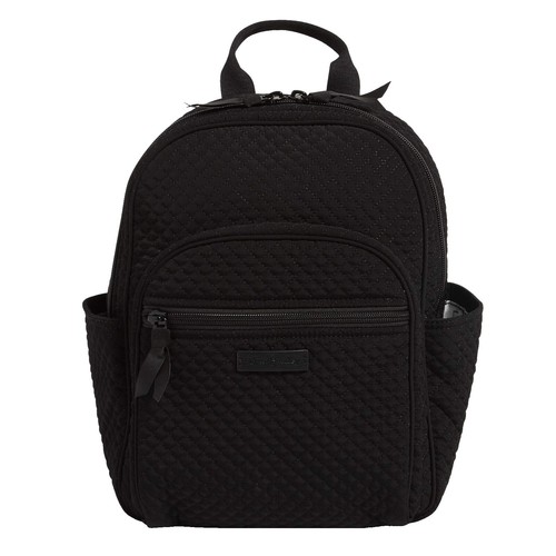 black quilted vera bradley square laptop backpack Bancroft Women in Moonless Night attending classes Vera Bradley Bancroft Backpack -