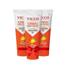 Vicco Turmeric Skin Cream,  100% Natural Ayurvedic Cream with Glowing Skin 50g