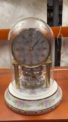 Rare Freundl Dentzel Porcelain Carousel Porcelain Clock - Made In