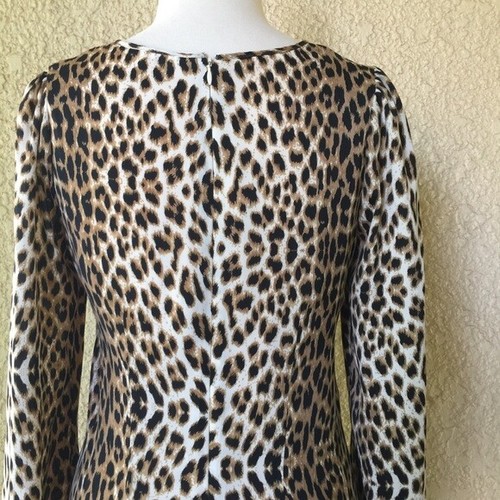 12th St. Cynthia Vincent Leopard Print Long Sleeve Mini Dress Size 4 EUC - Picture 4 of 7