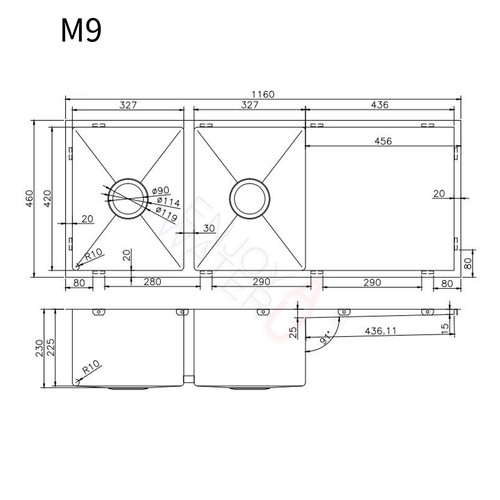 304 Stainless Steel Laundry Kitchen Bar Sink Top/Undermount Single Double Bowl - Picture 16 of 43